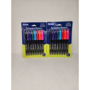 Permanent Markers Fine Point Quick Drying Fade Resistant Multicolor (16) Lot